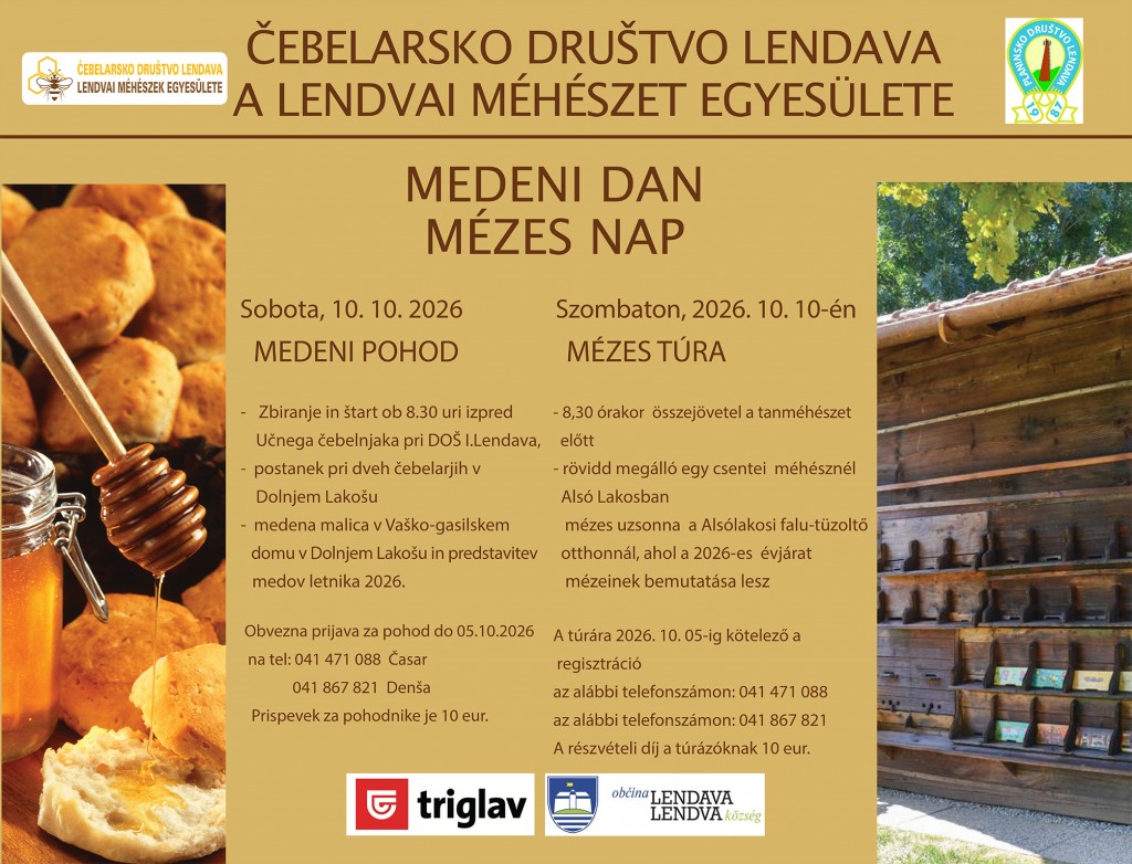 Medeni pohod in Dan medu ČD Lendava 2026